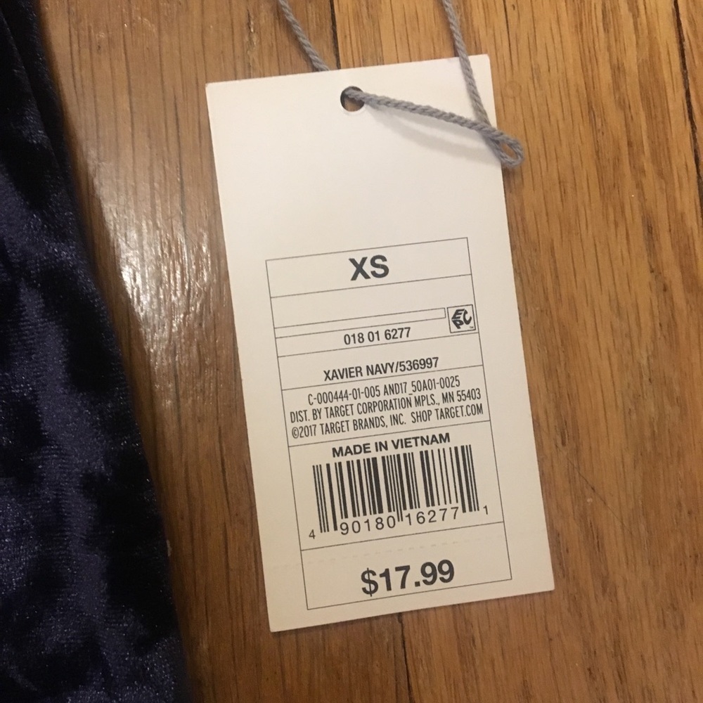 Navy crushed velvet short sleeve - Picture 3 of 4